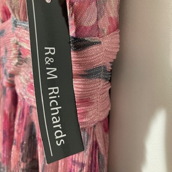 R&M Richards Crinkle Pleated Floral Shimmer Mesh Dress size 12. NWT - Picture 7 of 11